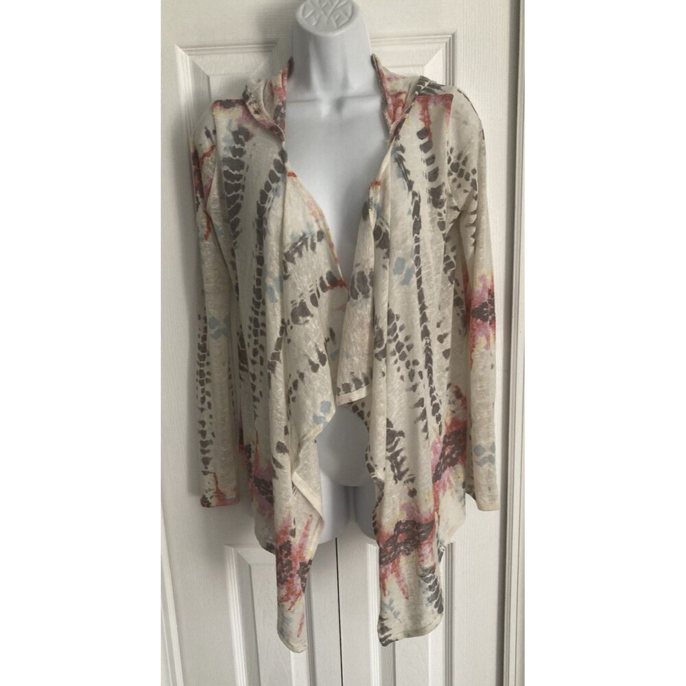 American Rag Cie Hooded Open Front Cardigan Size S Lightweight Lagenlook Boho